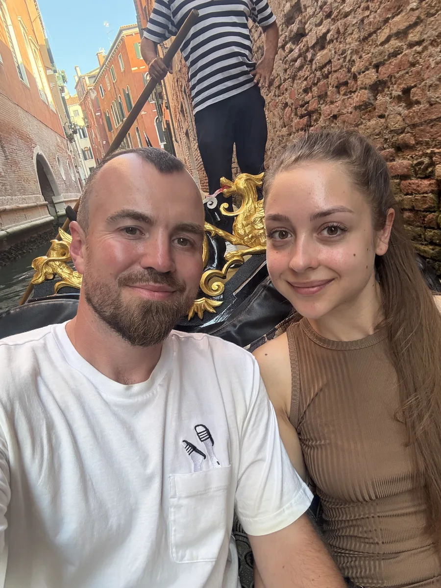 Henry and Olha Helps together in Venice — the family team behind Helps & Co Design Build