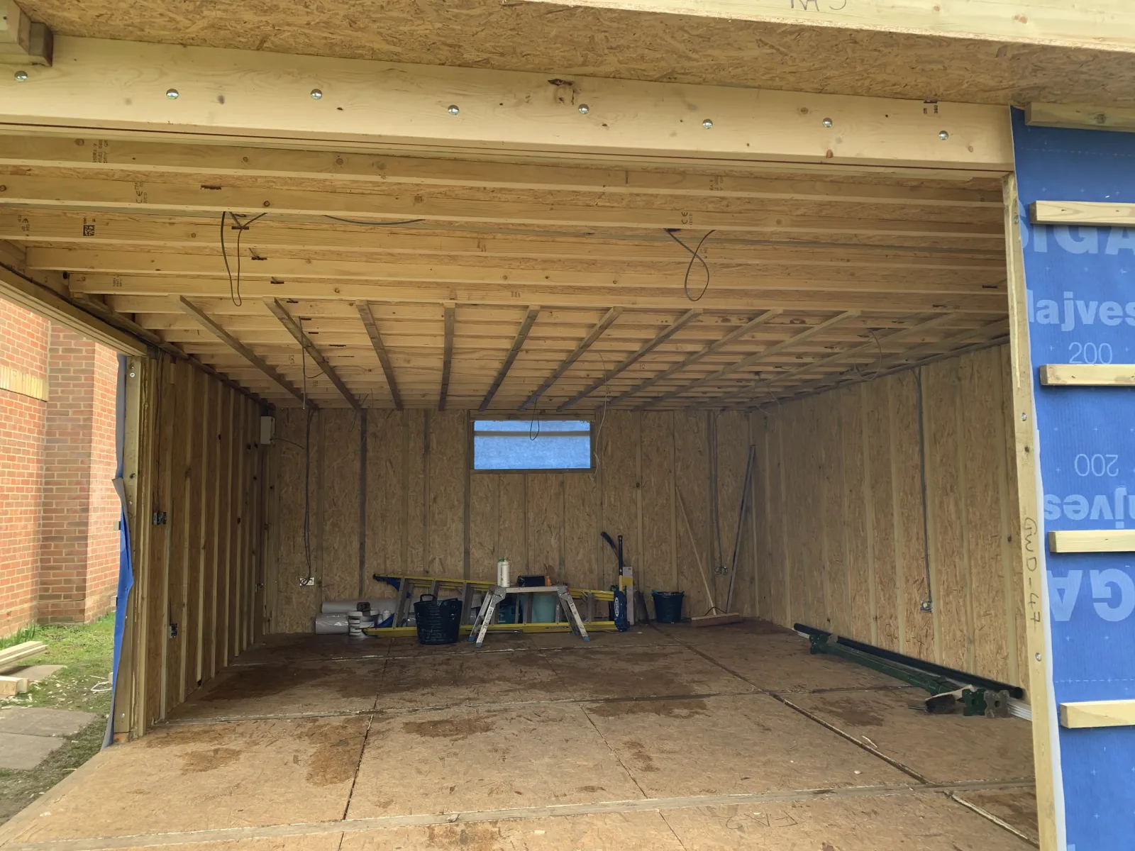 Internal view of SIP panel structure during construction